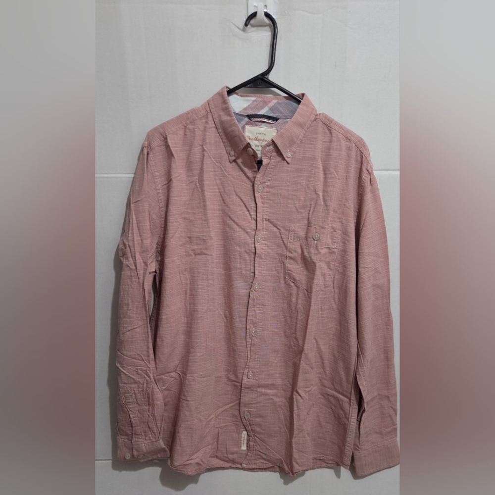 Weatherproof Vintage Men'sRose Gold Long Sleeve Button Down Size Medium
